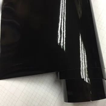 Premium Ultra Gloss Piano Black Vinyl Wrap Film matrica Fényes fekete Öntapadós vinil konzol Számítógép laptop bőr