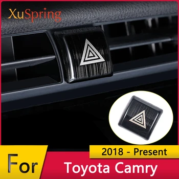 Autó belső vészvilágítás lámpa kapcsoló Figyelmeztető gomb díszítő burkolat matrica Toyota Camry XV70 2018 2019 2020 2021 tartozékokhoz