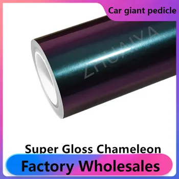 Legmagasabb minőségű Super Chameleon Purple Vinyl Wrap fólia csomagolófólia fényes 1,52*18m tekercsminőség Garancia a film voiture