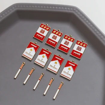 DIY kézzel készített ötvözet csepp cigaretta hi box medál fül ékszer táska Kulcstartó tartozékok anyag medál