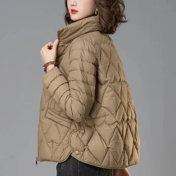 Könnyű pehelypamut kabát női kabátok 2023Őszi tél Új középkorú anya ruhák Rövid pamut kabát Női felsőruházat