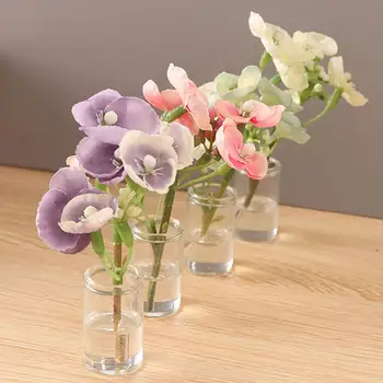 Miniatűr virág modell 1/6 méretarányú nylon mini váza virág váza modell babaház kiegészítők