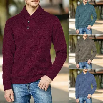 Férfi félgarbós pulóver Warm Slim Fit légáteresztő anyag Őszi alkalmi hosszú ujjú pulóver felsők pulóverek Férfi ruházat