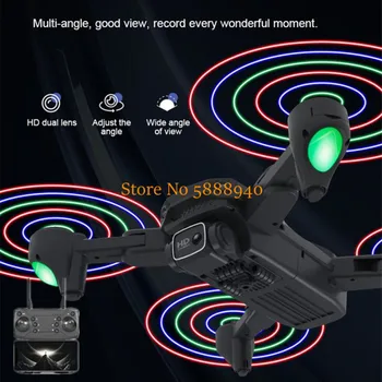 4K kettős kamerás légi fénykép WIFI FPV RC Drone színes LED fény Smart követés Optikai áramlás pozicionálás összecsukható Quadcopter