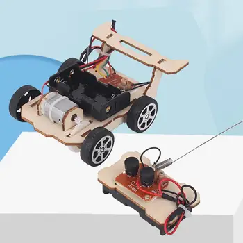 DIY távirányítós autó Fa tudomány Gőzautó modell Szülő-gyermek interakció Vezeték nélküli szimuláció Autós játék születésnapi ajándék
