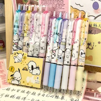 36 db/tétel Sanrio Creative Pochacco gél tollkészlet Aranyos 0,5 mm-es fekete tintás aláírási tollak promóciós ajándék irodai iskolai kellékek