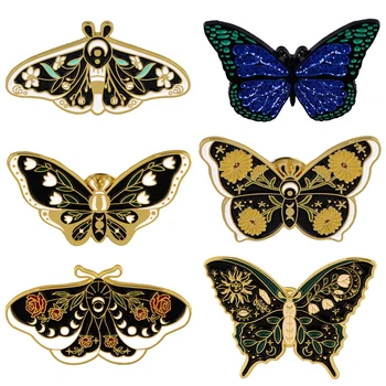 Gyönyörű pillangó hajtóka csapok aktatáska zománc tű hátizsák bross kiegészítők ékszerekhez jelvények Aranyos bross ruhákhoz Ajándék