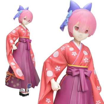 raktáron Eredeti Ram figura kimonó Anime Re:Life In A Different World from Zero Figure Ram Toy Doll 23CM Sit PVC