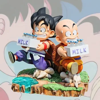 modell anime periféria gyűjteménydíszbaba 15cm Dragon Ball Anime figura Krillin Son Goku tejszállítás PVC modell ajándékok játék