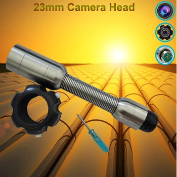 olcsóbb 23 mm-es rozsdamentes acél helyettesítő kamerafej 12 db LED-es lámpákkal, amelyeket csatornavezeték ellenőrző kamerarendszerhez használnak