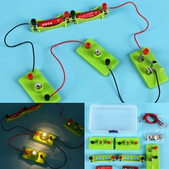 Alap áramkör Elektromosság Tanulókészlet DIY Fizika Gyerekek oktatási kézikönyv Játékok STEM kísérlet Gyakorlati képességek Eszközök Ajándékok