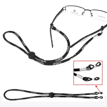50db / tétel fekete állítható csatos szemüveg sportszíj szíj Napszemüvegtartó szilikon dugóval