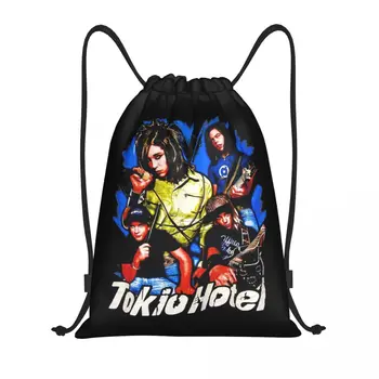 Tokio Hotel húzózsinóros táska Női Férfi hordozható edzőtermi sport Sackpack Rock Band Német bevásárló hátizsákok