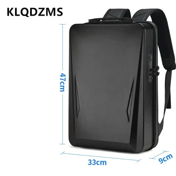 KLQDZMS 17,3 hüvelykes laptop hátizsák Kiváló minőségű PC kemény héjú válltáska Férfi üzleti utazótáska USB töltő iskolatáska