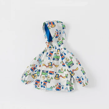 Széldzseki lányoknak 2023 Aranyos kabát Gyerekdzseki kapucnis kapucnis baba rajzfilmhez Cipzáras kapucnis pulóver Fiúk lányok őszi ruhái Felsőruházat