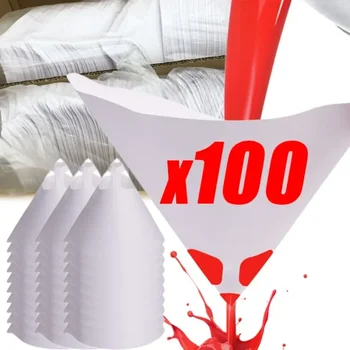 100-10db autó eldobható papírszűrő 190 hálótisztító feszítő csésze festékszóró háló kúpos nylon mikron papírtölcsér szerszámok