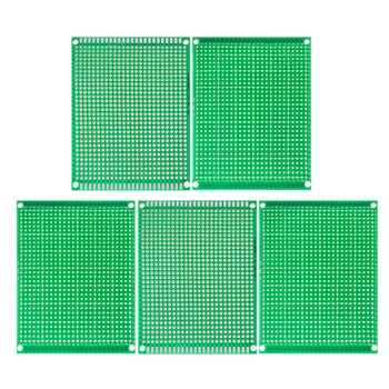 5DB 7 * 9CM egyoldalas NYÁK-kártya prototípus kártya Zöld univerzális áramköri lapok DIY készlet