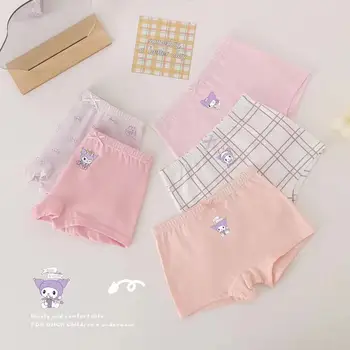 5Pcs Kawaii Sanrio gyerek alsónadrág Hello Kitty Kuromi rajzfilm anime boxer pamut puha lélegző fehérnemű rózsaszín lány ajándék játék