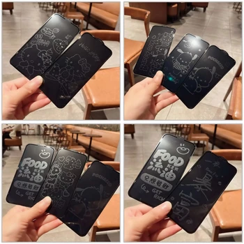 Kawaii aranyos láthatatlan árnyéküveg képernyővédő tok iPhone 12 13 14 15 Pro Max Plus teljes képernyős borítóhoz iPhone tartozék