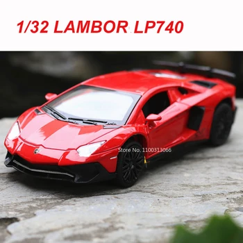 1/32 Lambor LP740 könnyűfém autó modell öntvények Játék járművek szimuláció hang és fény visszahúzás autó fiúk gyűjtemény díszek ajándékok