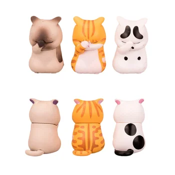 3Pcs Kawaii Pet Cat baba Mini modell asztali játékok Ajándékok baba torta dekorációhoz Otthoni dísz gyerek karácsonyi ajándékkollekció