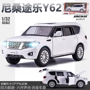 JKM1/32 Nissan Touareg Y62 terepjáró könnyűfém autó Diecast autó modell fiú játék dekoráció