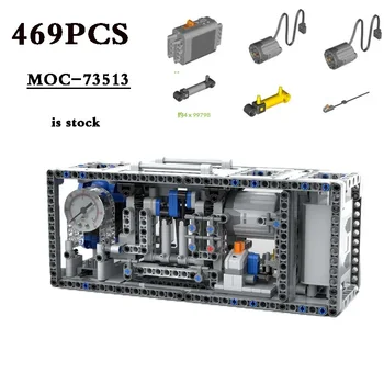 raktáron MOC-73513 távirányító tápegység funkció Légkompresszor teljesítmény funkció mechanikus 469PCS építőelem játék ajándék