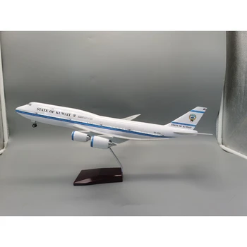 1/150 méretarányú modell Kuwait Airways állapota B747-8 repülőgép játékok légitársaság könnyű gyanta repülőgép kollekció kijelző dekorációs ajándék