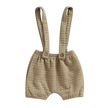 Csecsemő baba harisnyatartó rövidnadrág, egyszínű gofri Jacquard rugalmas derék kisgyermek rövid nadrág
