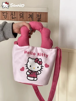 Valódi Hello Kitty női válltáskák rajzfilm Kurumi Cinnamoroll vászon kézitáska lány ajándéktáska Kiváló minőségű táska ajándék
