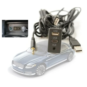 praktikus autóhosszabbító panel kábel USB Type-C AUX interfész hálózati adapter kábel Autó árammódosító kábel
