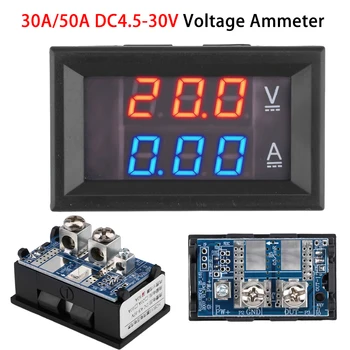 DC4.5-30V 30A 50A Mini digitális voltmérő ampermérő 3 bit 0,28