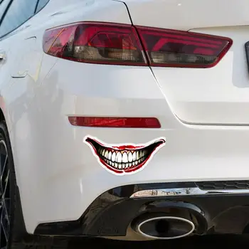 Halloween Blood Lips autó matrica Gonosz bohóc ajkak motorkerékpár sisak fényvisszaverő matrica hátborzongató mosoly fogak matricák autó külsejére