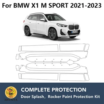 PreCut billenőlapos panelek fényezés elleni átlátszó melltartóvédő készlet TPU PPF BMW X1 M SPORT 2021-2023 számára
