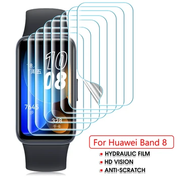 1-10PCS puha képernyővédő fólia Huawei Band 8 intelligens csuklópánthoz tartozékok Teljes fedelű HD átlátszó hidrogél film nem edzett üveg
