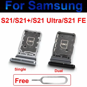  SIM-kártyatálca Samsung S21 S21 Plus S21 Ultra S21FE G990 G990B / N kettős Micro SIM kártya foglalat tálca tartó SD kártyaolvasó alkatrészek