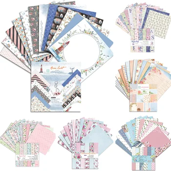 24 db Scrapbook kézikönyv Kártyakészítés Anyagdekoráció Papír háttér Egyoldalas minta DIY fotóalbum Kézműves kellékek