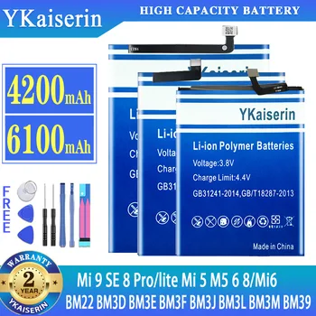 YKaiserin akkumulátor Xiaomi 9 SE 8 Pro / lite Mi 5 M5 6 8 SE Bateria BM22 BM3D BM3E BM3F BM3J BM3L BM3M BM39