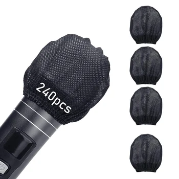 240Pcs mikrofon burkolatok Eldobható, nem szőtt mikrofon fedél mikrofon Szélvédő és szűrők karaoke-hoz