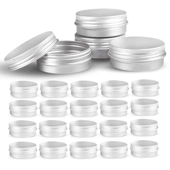 alumínium ónedények, 32 db 5ml 10ml 15 ml-es kerek kozmetikai minta fémdobozok tároló edényei ajakbalzsam gyertyákhoz DIY kézművesség