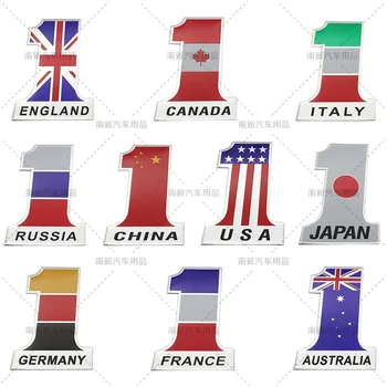 Kína, Egyesült Királyság, Egyesült Államok, Olaszország, autó karosszéria karcolás matrica No.1 nemzeti zászló címkéző autó módosító bot