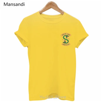 SOUTH SIDE SERPENTS T póló nők Sumemr Riverdale rózsaszín sárga kawaii póló Snake Print Streetwear vintage női pólók