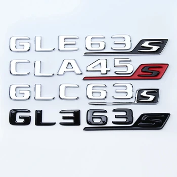 3D ABS autó hátsó csomagtartó matrica GLC63S C63S embléma logó jelvény Mercedes AMG W205 W206 W212 X253 W166 C292 2018 2020 tartozékok