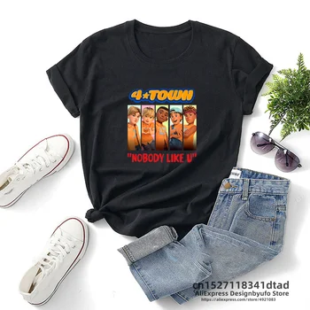 4 Town Turning Red Boy Band póló női nyár 4Townies rajzfilm grafika nyomtatott póló Unisex póló utcai ruházat