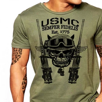US Marine Corps .50 kaliberű fegyver harci fegyverek póló 100% pamut O-nyakú nyári rövid ujjú alkalmi férfi póló S-3XL méret