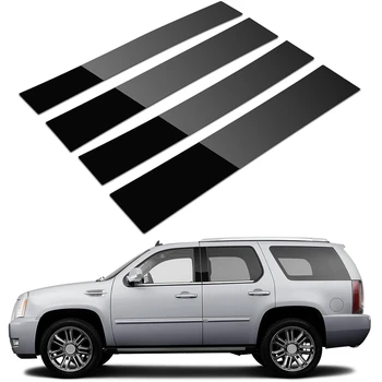 Autóoszlop oszlopok Ajtó ablak díszlécek Karcmentes matrica a Cadillac Escalade 2007-2014 tartozékokhoz Fényes fekete