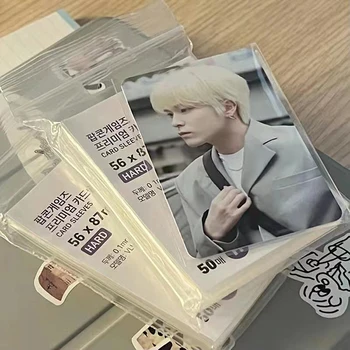 50db Eredeti Korea kártyahüvelyek Savmentes CPP kemény 3 hüvelykes fotókártya holografikus védő film album iratrendező