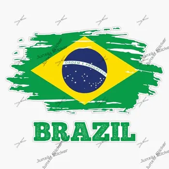 Brazília zászló kefe stílusú matrica Brazil büszkeség matricák Vinil matrica lökhárító matrica V125 motorkerékpár egyedi matricák tartozékai