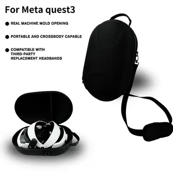 EVA Travel Hordtáska vízálló védődoboz állítható vállpánt ütésálló karcálló Meta Quest 3 VR szemüveghez