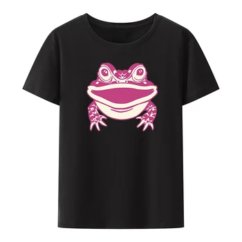 Rózsaszín béka pamut pólók Újdonság Funny Camisa női ruházat Otaku Creative Slim egyedi rövid ujjú póló ajándék Hip-hop Top Y2k